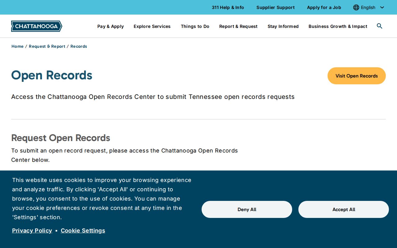 Chattanooga and Hamilton County arrest records request information