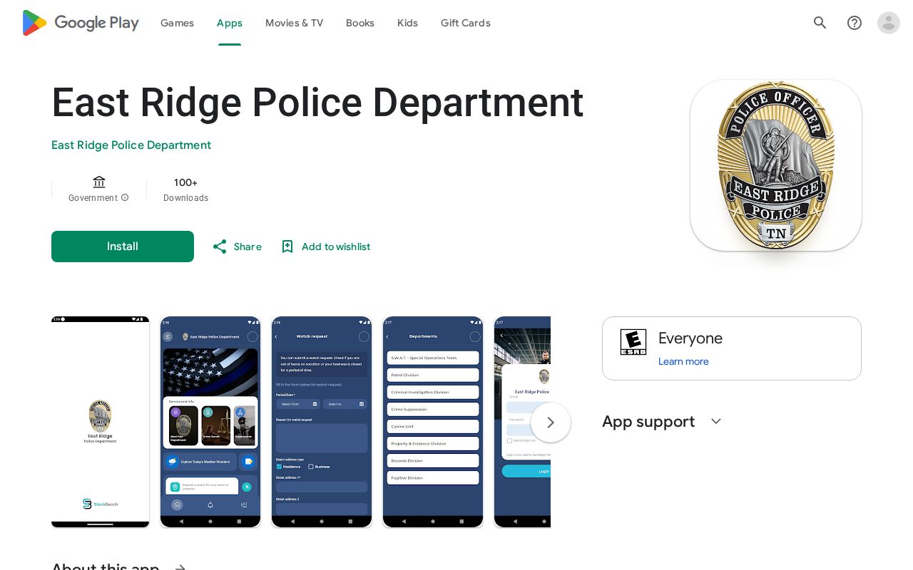 East Ridge Police app alerts and most wanted features